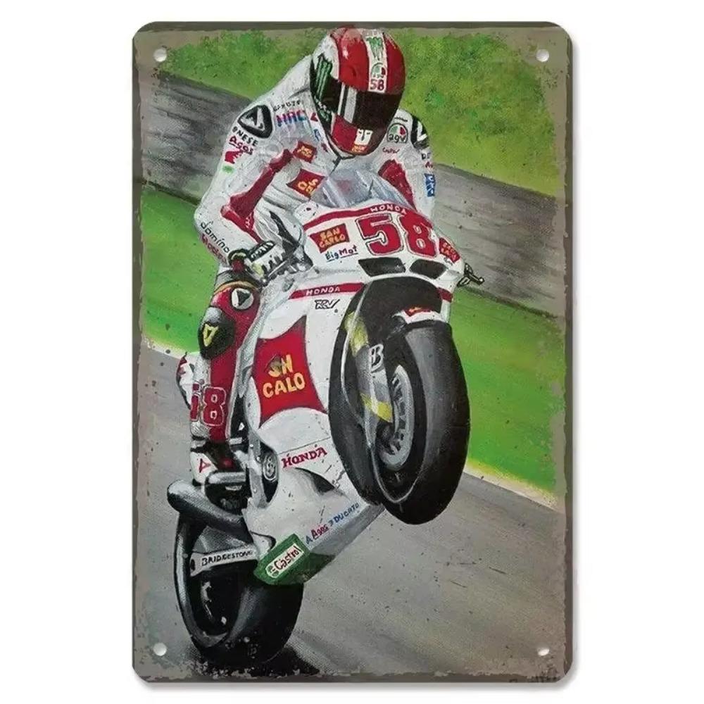 Vintage Metal Tin Signs Motor Sports Posters Decor Motorcycle Racing Retro Metal Plaque Wall Art Decor for Garage Bar