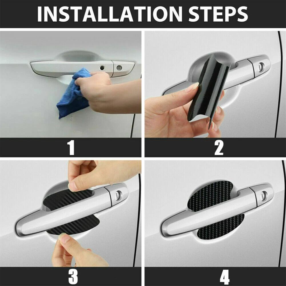 

High Quality Hot Sale Handle Stickers Car Door 4 Pcs Set Accessories Protector Anti-scratch Carbon Fiber Vinyl CHINA
