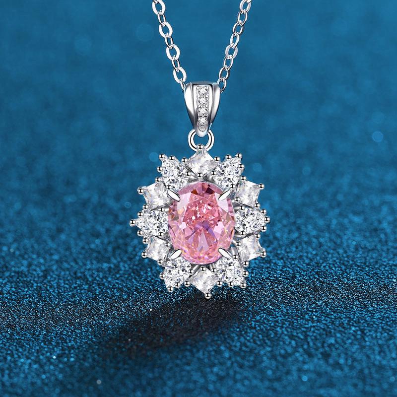 Gemstone Series High Carbon Diamond Multi-Color Necklace - Women's Fashionable Versatile Internet Celebrity Style.