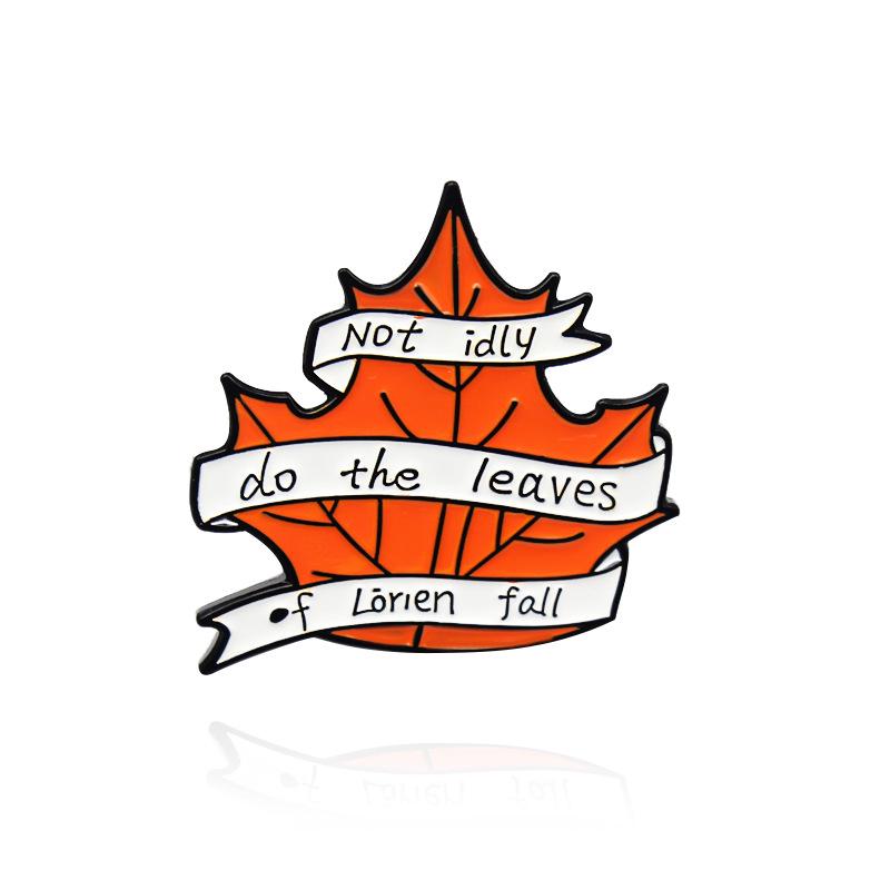 Trendy Alloy Brooch: Ribbon  Fallen Maple Leaf Design