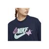 Nike Letter Logo Butterfly Print Round Neck Short Sleeve T-Shirt Women Tops Navy-Blue FD2526-410