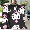 1pc Blanket Sanrio Kuromi1 Print Design, Lightweight Blanket for Sofa, Bed- Soft &Warm, Gift for All Seasons like Christmas, Halloween