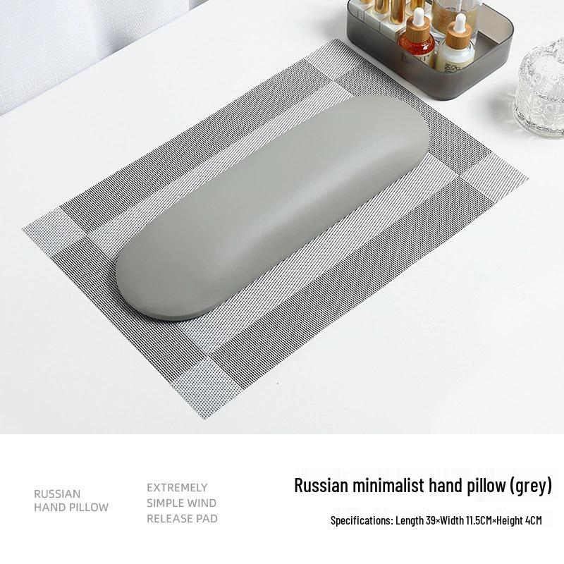High-End Minimalist Russian Style Manicure Hand Rest Pad Set - Black, White, Gray Leather