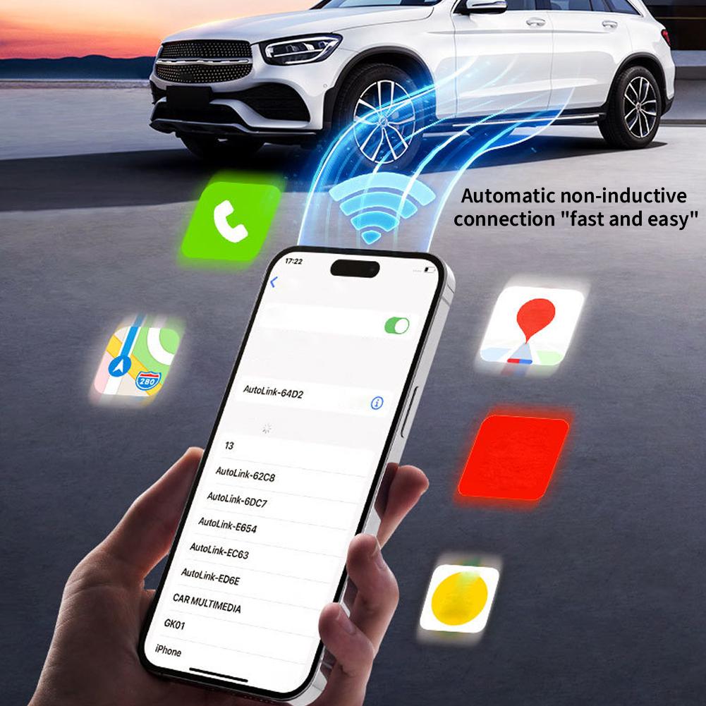 Wireless CarPlay/Android Auto Adapter Wired to Wireless 2 in 1 Mini Car Ai Box Wireless CarPlay Adapter CarPlay AI Box