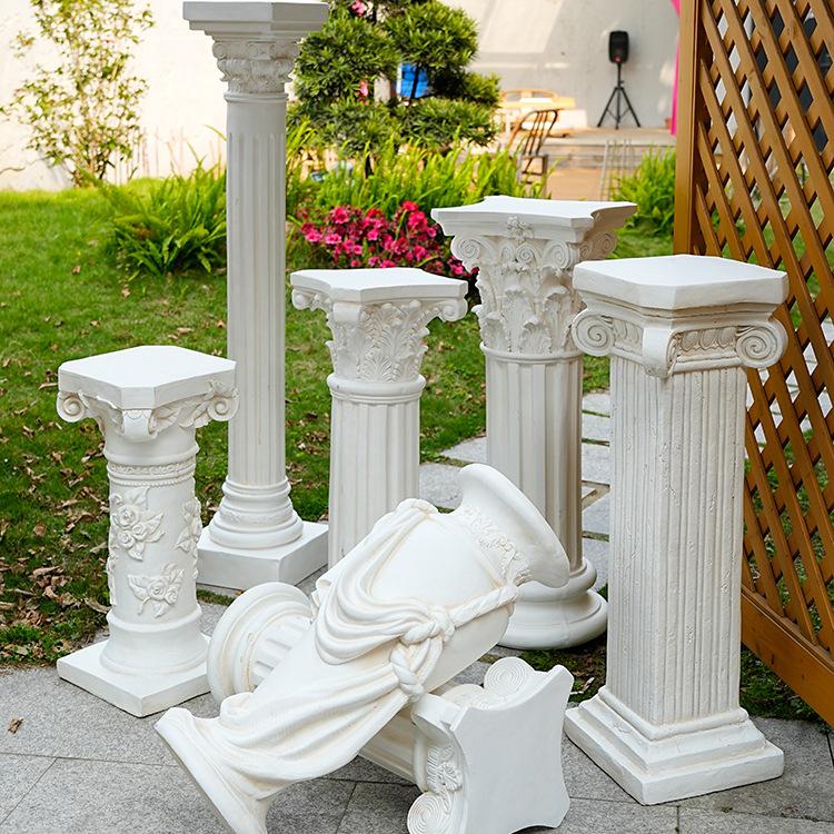 Europäischer Römischer Säulen Blumentopf: Retro Garten Hochzeitsdekoration Ornament