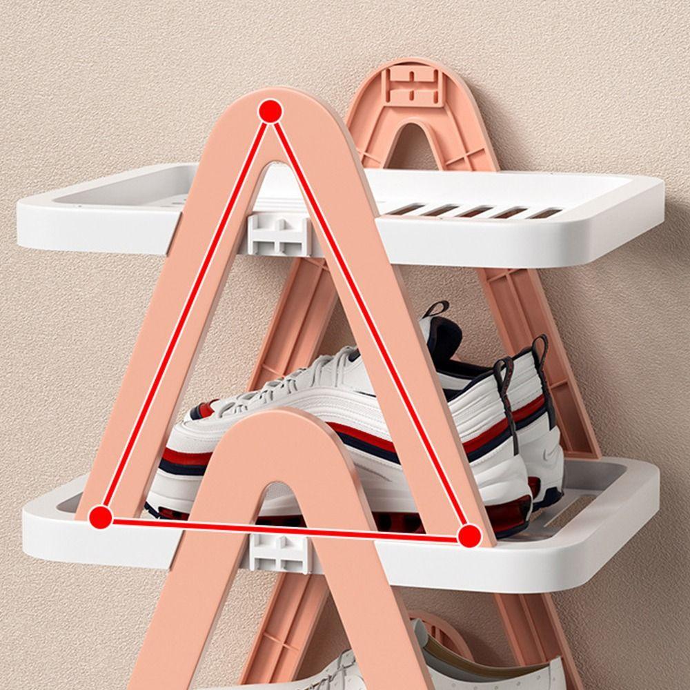 Plastic Shoe Cabinet Storage Stackable Cosmetic Storage Rack Layered Shoe Rack Home Furnishings