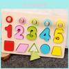 Wooden Childrensnumber And Shape Matching Board Educational Toy For Shape And Color Recognition