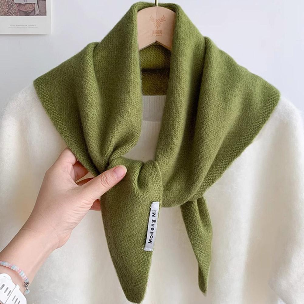 British Korean Style Niche Wool Knitted Triangular Knitted Women Headscarf Multi-functional Scarf Scarf Warm Scarf Knited
