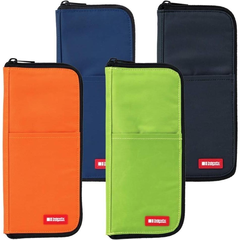 [Lihit Lab] Kompaktní černé ploché pouzdro na tužky     Elegantní a přenosné pro školní a kancelářské použití