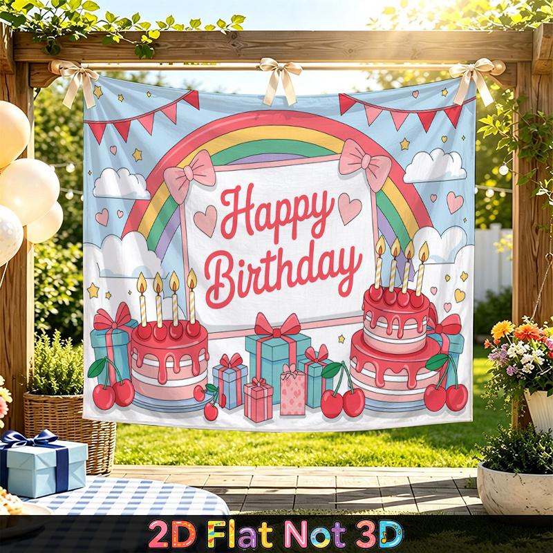 Rainbow Party Backdrop 1pc - Polyester Background