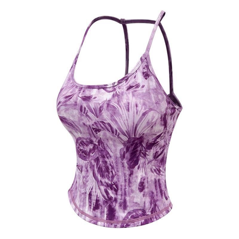 

Export Yoga Women s Summer New Arrival Print Back Slit Print Vest Sports Outdoor Running Training Workout Clothes Brassica Vest XL