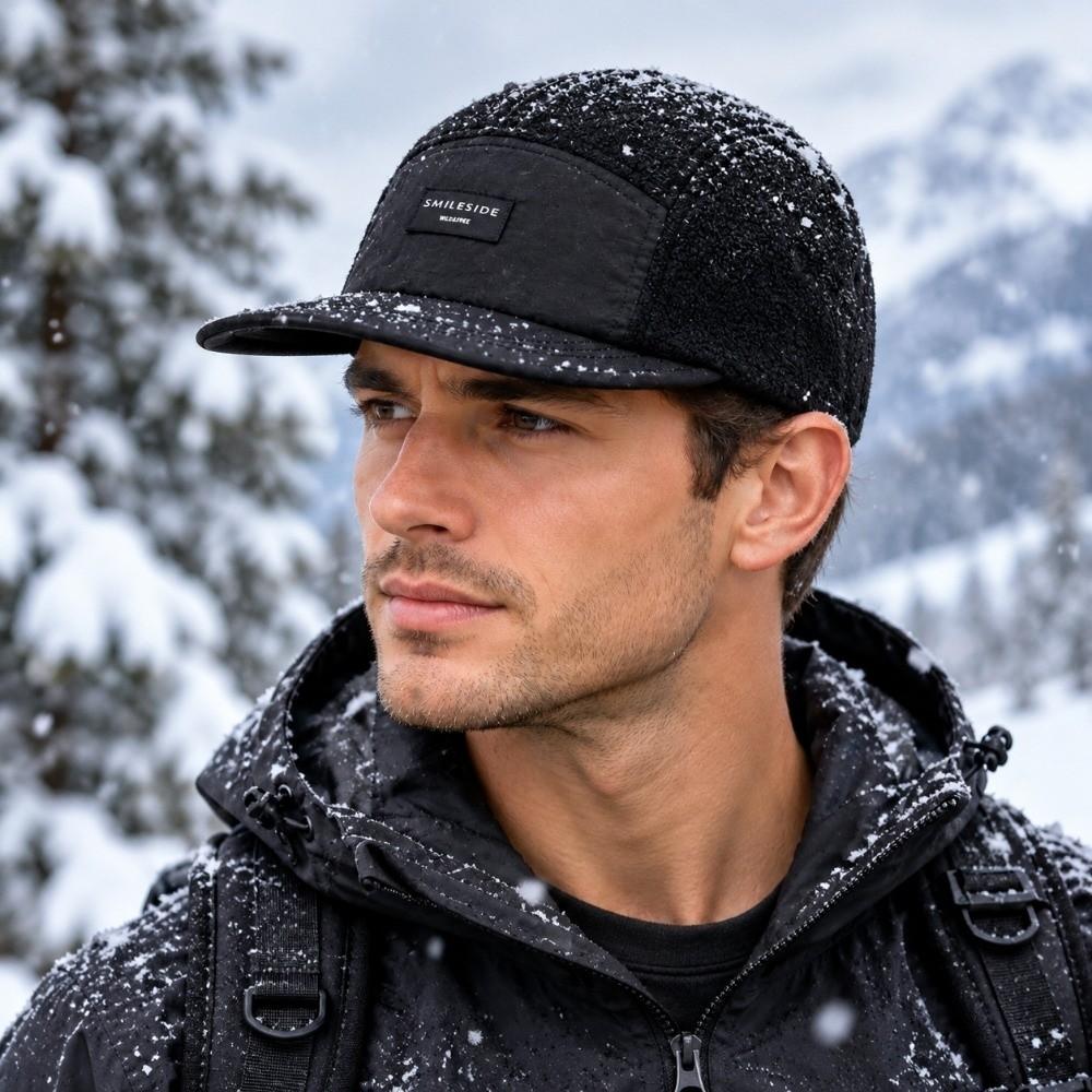 Polar Fleece Polar Fleece Flat Brim Hat 5 Panel Camp Cap New Baseball Caps Winter