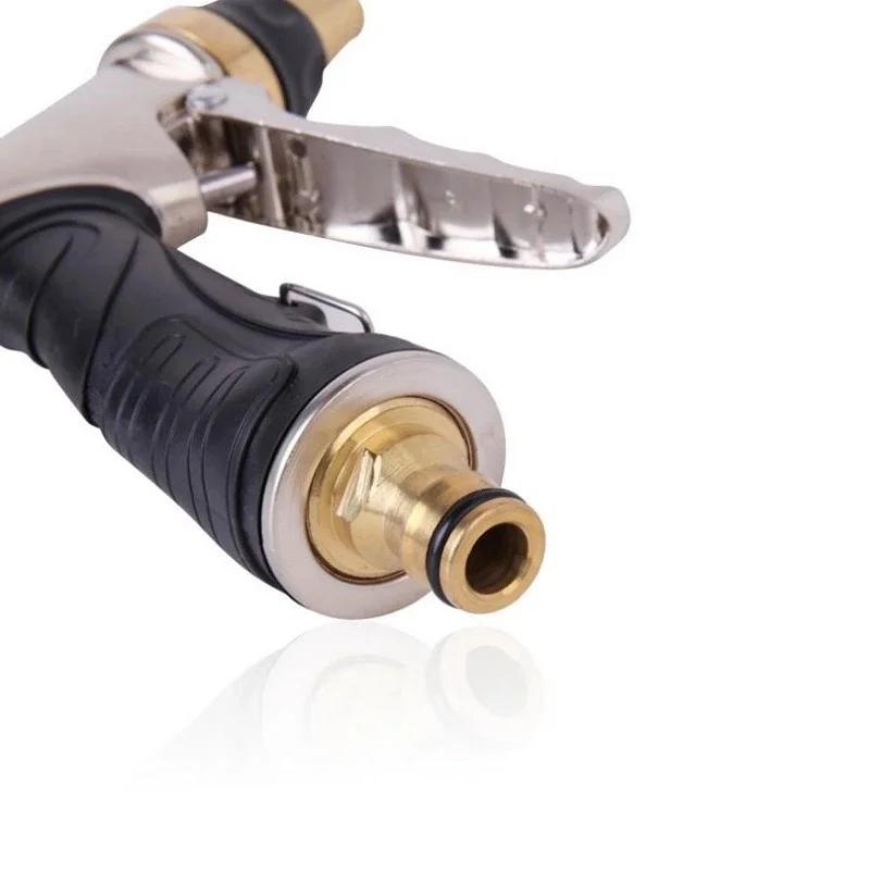 Water Sprinkler Chrome Car Water Gun Water Guns Garden Hose Nozzle Brass Watering Gun Flush Home High Pressure Cleaning Tool