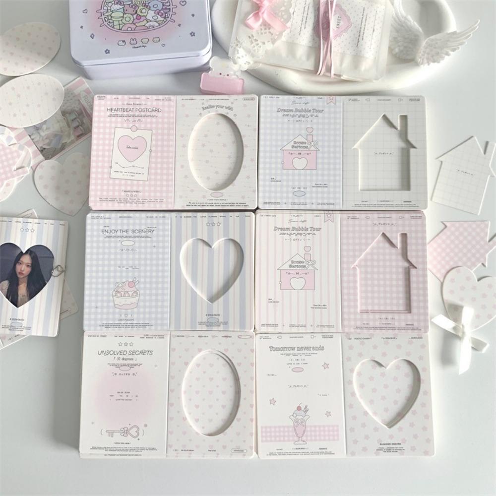 10PCS Ins Hollow Folding Card Photo Frame Protection Packaging Material Decoration Folding DIY Message Greeting Card Card