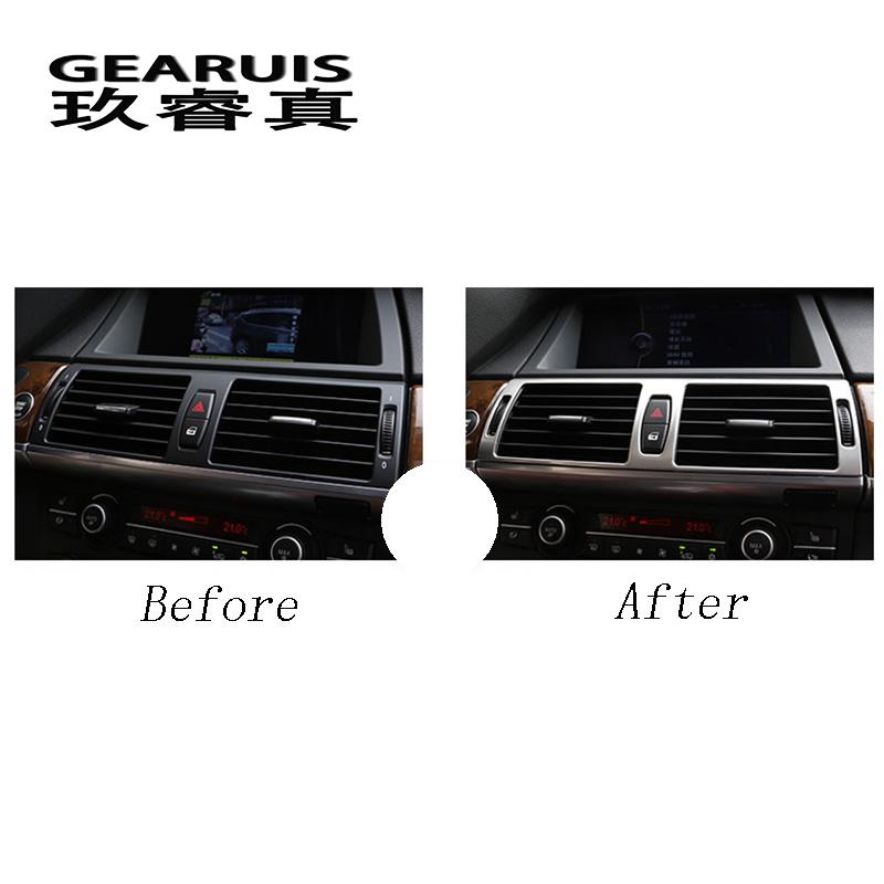 Auto-Styling Mittelkonsole Klimaanlage Steckdose Dekoration Abdeckung Aufkleber Trim für BMW X5 E70 X6 E71 Innenraum Auto