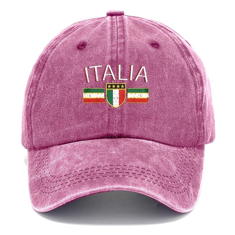 Unisex Vintage Italian Baseball Cap Adjustable Snapback Soft Textile Hat with Italia Flag AllSeason Outdoor Sun Hat for Unisex