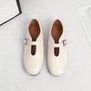 Women's Ballet Flats Non-Slip Walking Shoes PU Leather Ballerina Mary Jane Shoes With Buckle Strap Comfortable Dress Shoes for Women Mary Jane Shoes