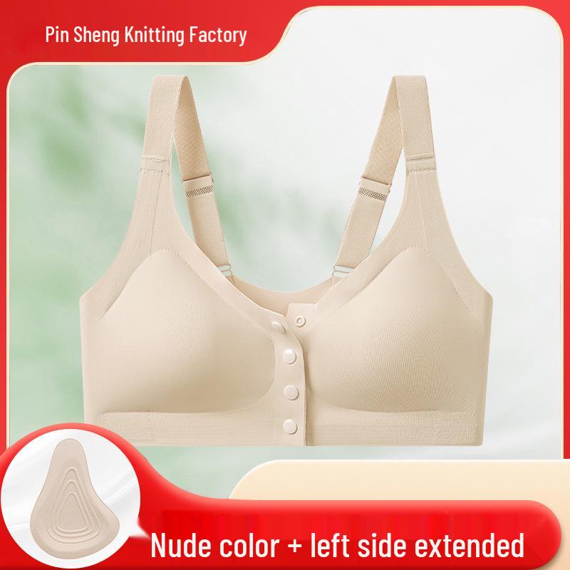 Cross-border Antibacterial Mastectomy Prosthesis Bra with Fake Breast Pads, Seamless Front Closure, for Post-Op and Reduction Support.