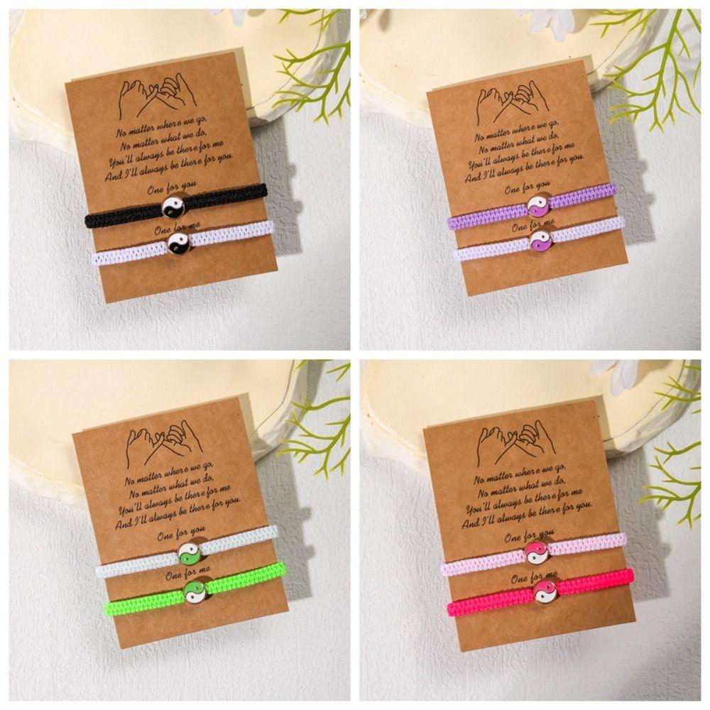 

2 шт./набор изысканный браслет тайцзи с каплями масла модный браслет-веревка лучшие друзья Style 6