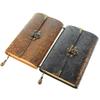 Embossed Pattern Soft Leather Travel Notebook with Lock and Key Diary Notepad Paper for Business Sketching Writing Supplies Gift