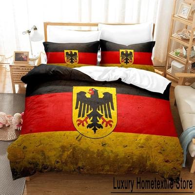 3D Tisk Německá vlajka Ložní souprava Jednolůžková Twin Full Queen King Size Ložní souprava Dospělý Dítě Ložnice Sady povlečení Domácí textil