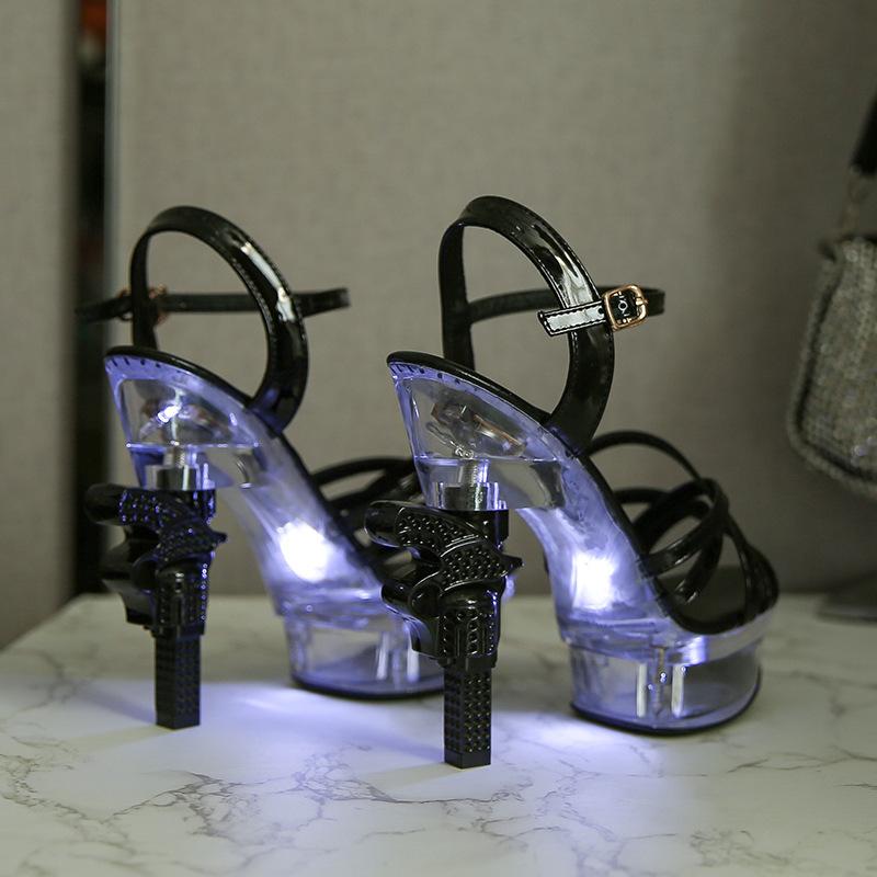 

Женские босоножки на высоком каблуке 34-43 женские летние туфли Glow Joker Sexy Wedding Shoes LFD-10314-9 36 чёрный