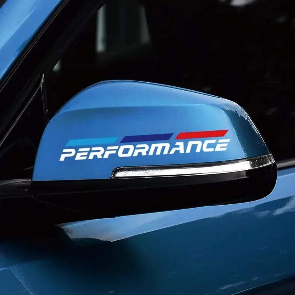 2Pcs Car Rearview Mirror Sticker For BMW M performance E28 E30 E34 E36 E46 E60 E90 F84 F87 X1 X3 X4 X5 X6 X7 Auto Accessories