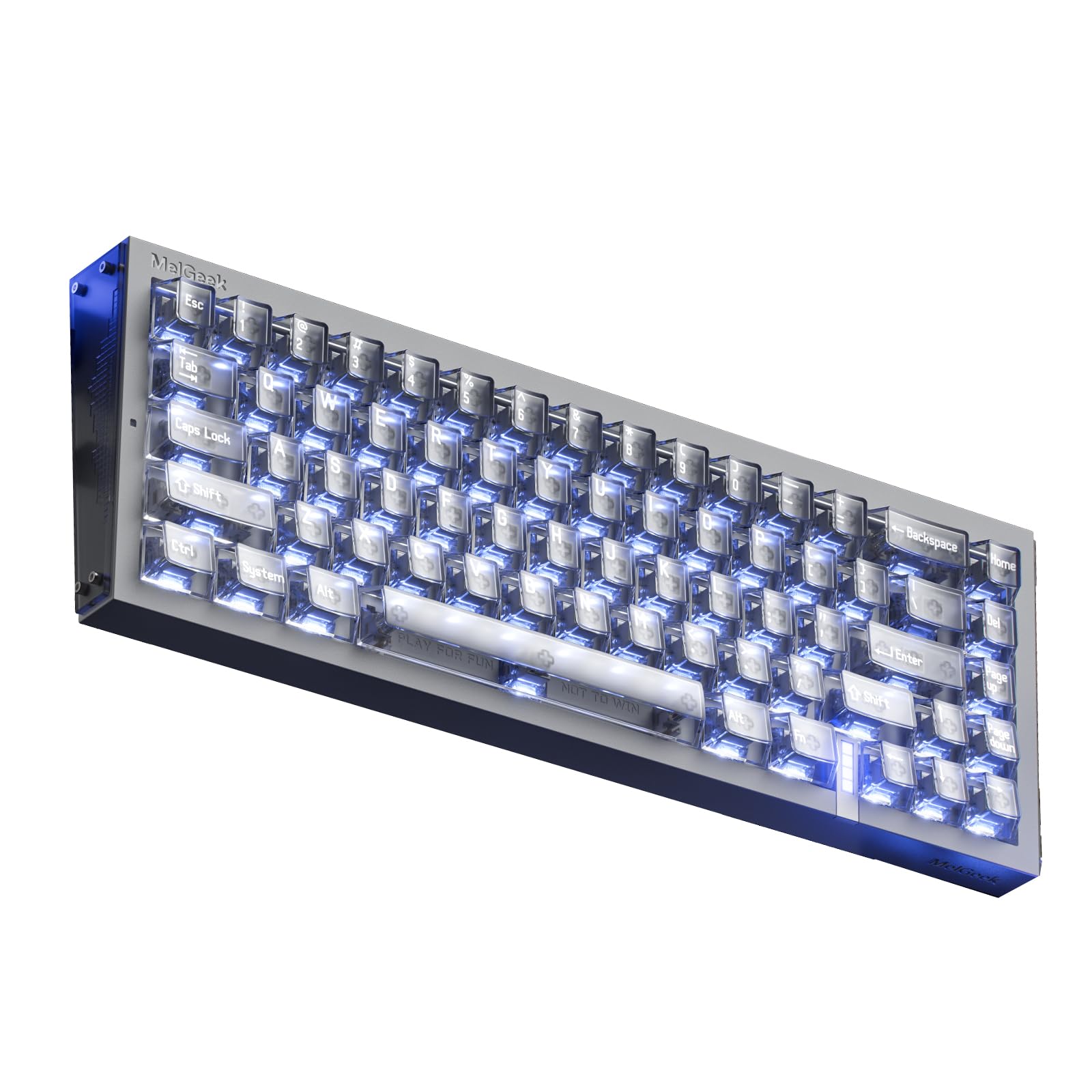 

MelGeek REAL67 Wired US English RGB Gaming Magnetic Switch Rapid Hot Swap Snap Tap Adjustable Online HIVE Customization Transparent Keyboard, Layout,