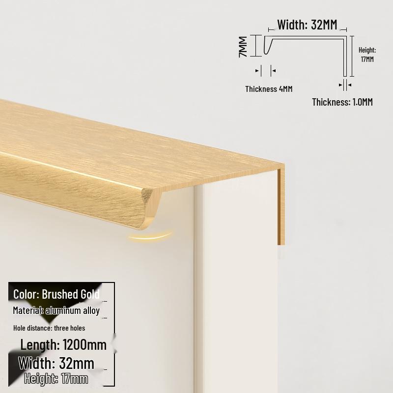 Concealed Edge-Banding Cabinet Door and Drawer Handle