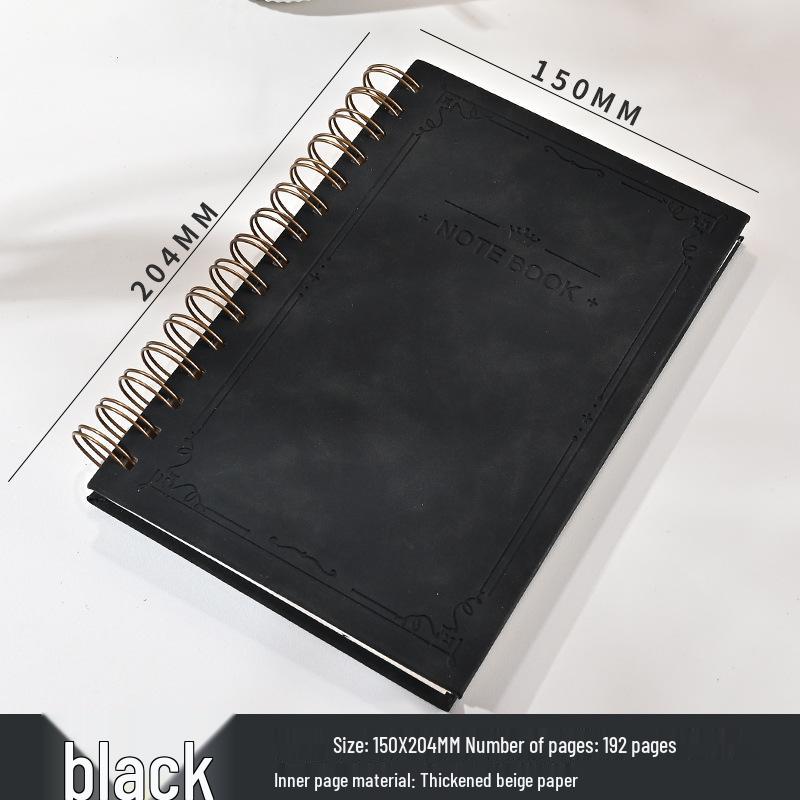 

Пользовательский спиральный блокнот для бизнеса с PP карманом, издание 2026 чёрный