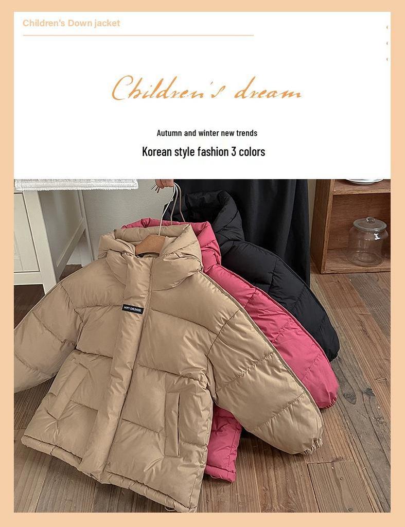 2025 Winter Kids' Thick Cotton-Padded Jacket for Boys and Girls – Cozy Bread Coat for Middle and Big Children