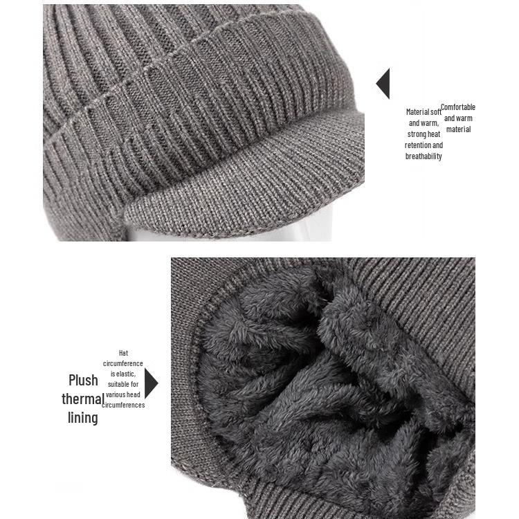 Men's Cross-Border Winter Ear-Protecting Duckbill Hat - Warm, Thickened, Plus Velvet for Middle-Aged and Elderly