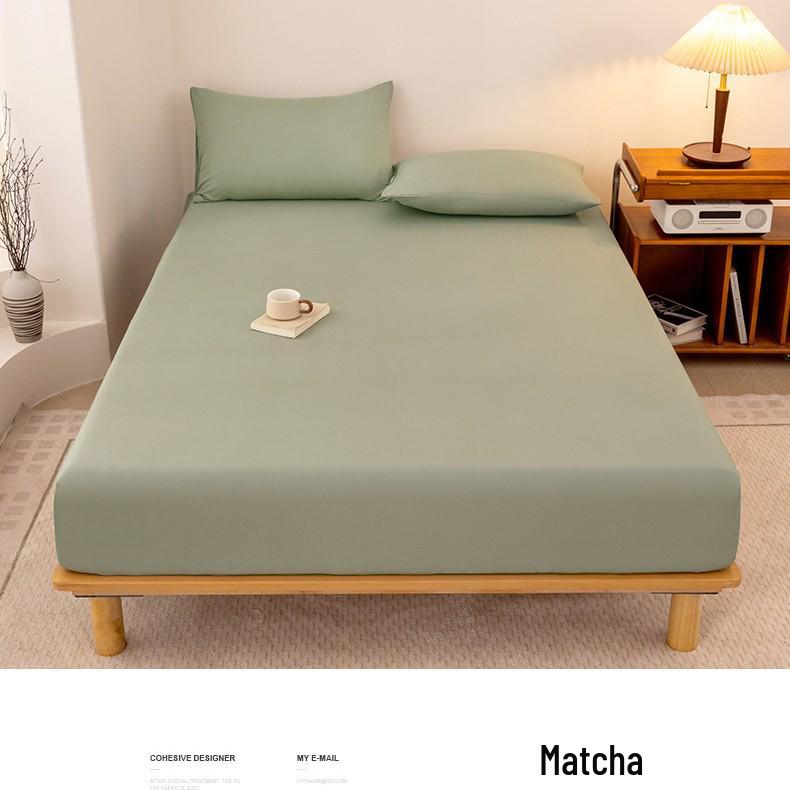 2025 Washed Flannel Solid Color Fitted Sheet: Non-Slip All-Inclusive Mattress Protector Bedspread