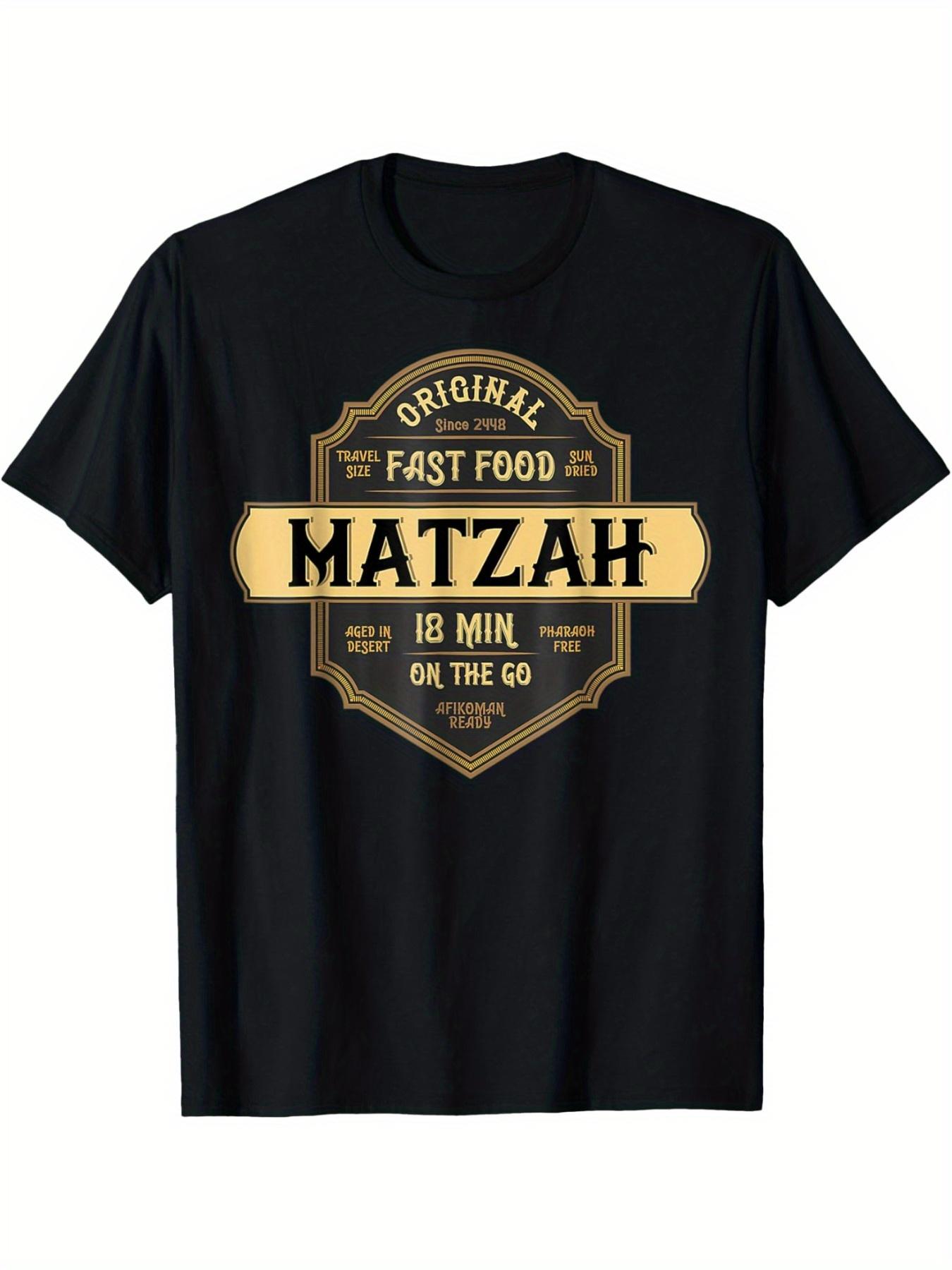 

Passover Matzah The Original Fast Food Funny Seder T-Shirt Summer Comfortable Casual Short Sleeve T-Shirt S разноцветный