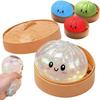 Simulation Baozi Dumpling Squishy Toy,With Steamer Box,Colorful Glitter Dumpling Slow Rising Stretchy Toy Anti-Anxiety Gift