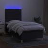 Maison Exclusive - Sommier à lattes de lit et matelas et LED Noir 80x200cm Tissu