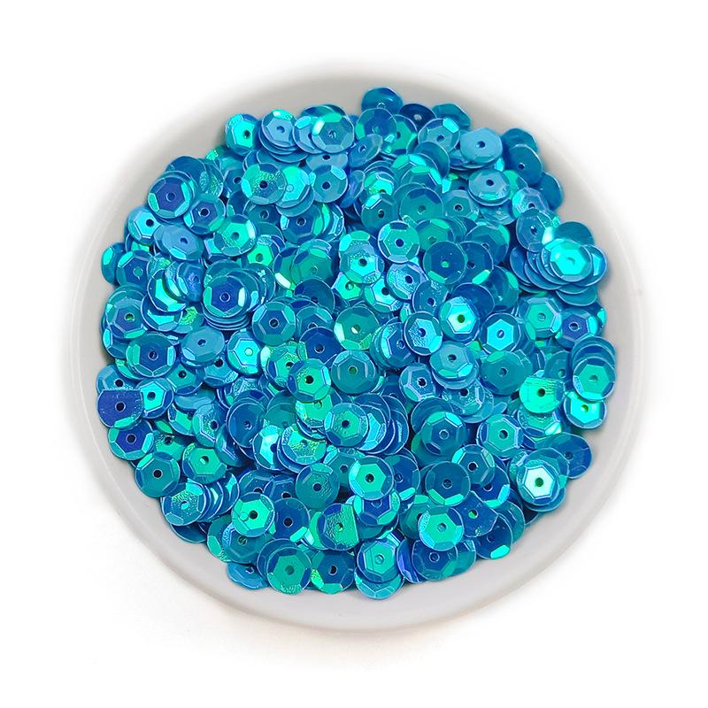 

Круглі вигнуті блискітки ПВХ розміром 6 мм із середнім отвором і шестикутними намистинами для шиття 20g/pack