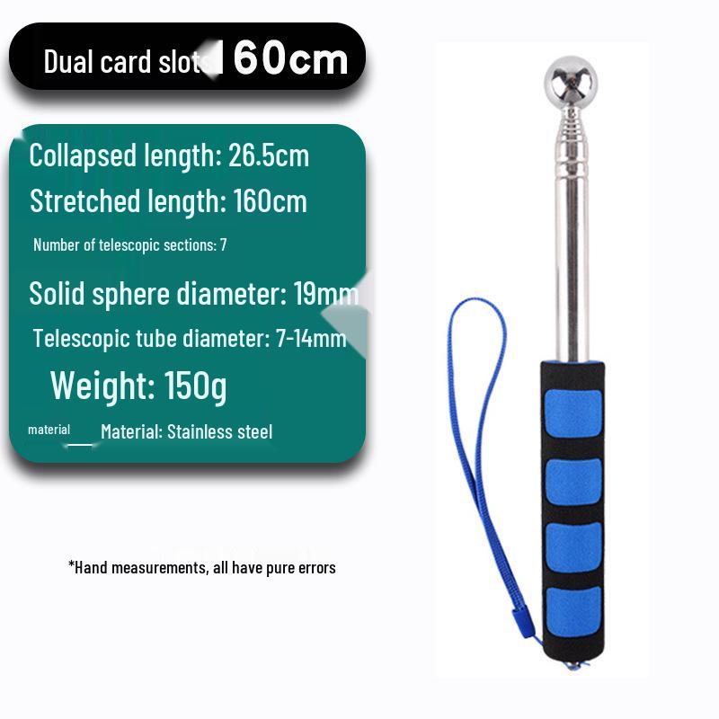 Telescopic Sound Hammer Tile Inspection Tool with Double Slot (98cm/115cm/128cm)