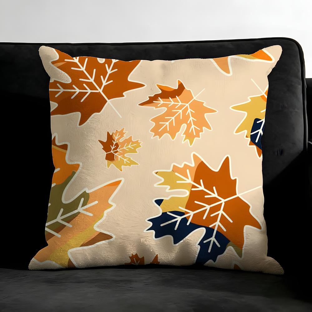 Maple Leaves Luxury Cushion Cover Pillowcase Ultra Soft Skin Friendly Fabric Cloud Like Comfort & Concealed Zipper