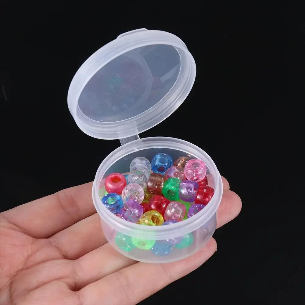Square Round Plastic Transparent Storage Box Small Items Sundries Organizer Case Jewelry Beads Container Box Tools Accessories