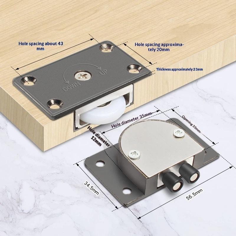 Sliding Door Wheels Pulley Rollers Stainless Steel Furniture Hardware Wardrobe Sliding Door Adjustable Wheels