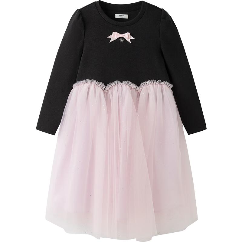Balabala Girls  Sweet Patchwork Mesh Dress 140