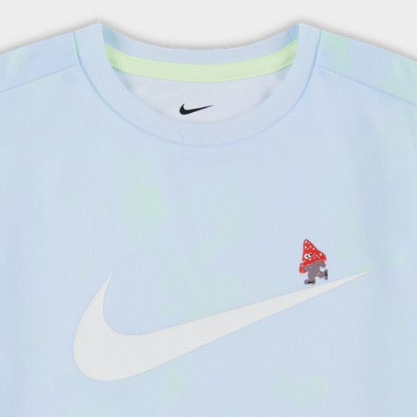 Nike Dri-Fit Comfortable Breathable Quick-Dry Short Sleeve T-Shirt Kids Tops Football-Grey II6478-085