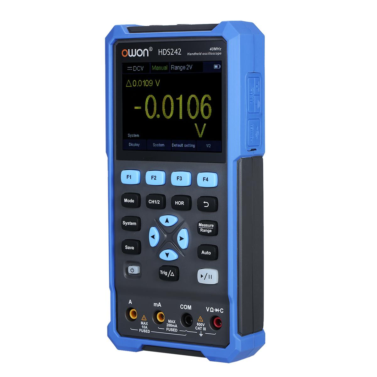 

OWON Ручний Осцилограф Мультиметр 2 канали 40 МГц Смуга пропускання 20000 відліків 2-в-1 Цифровий Осцилограф Метр EU Plug