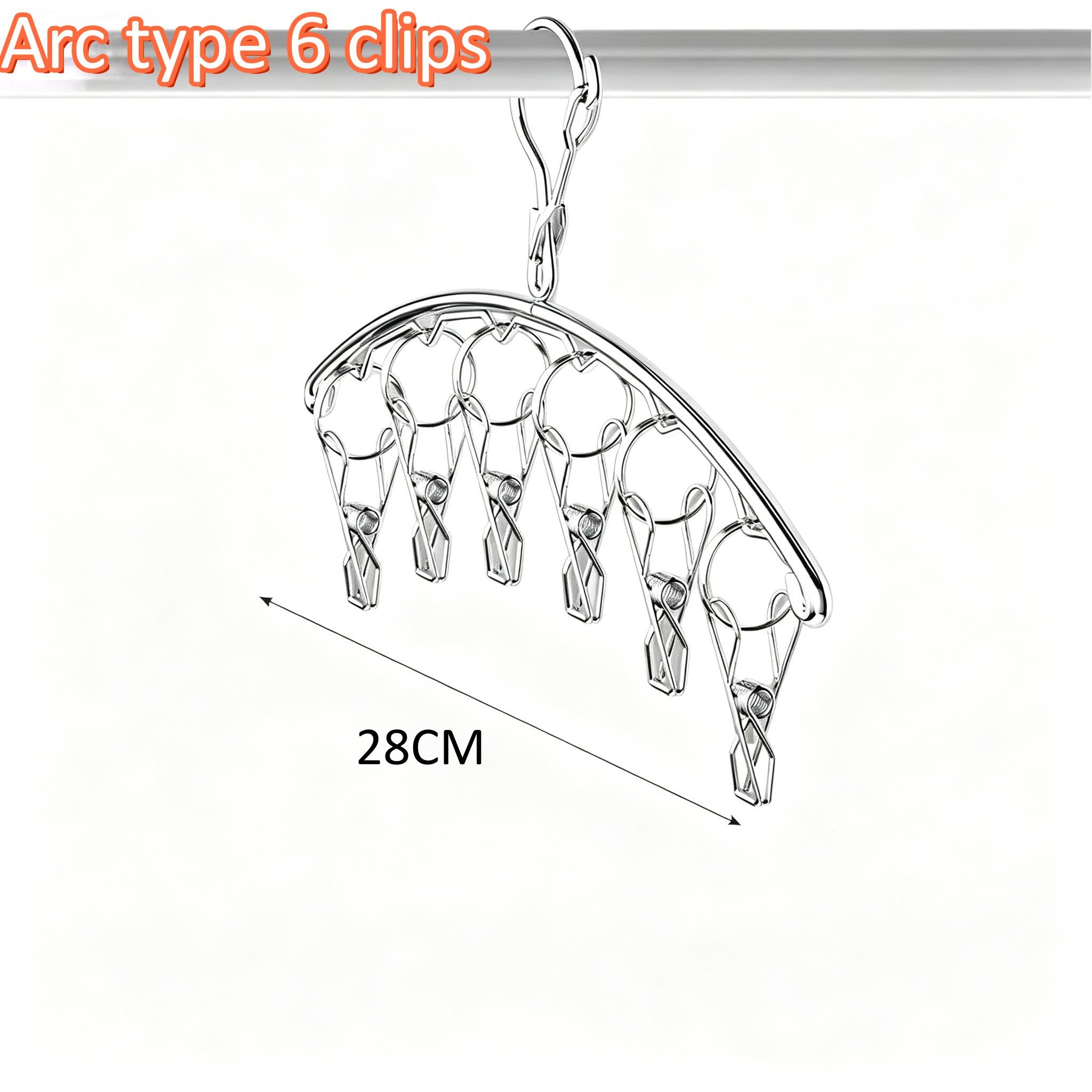 Stainless Steel Windproof Clip Towel Rack Drying Rack Hook Windproof Socks Underwear Drying Rack Family Storage Laundry Rack