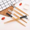 Opakovaně použitelná sada 5 párů Ručně vyráběné bambusové hůlky v japonském stylu Přírodní dřevěné hůlky Sushi Jídlo Kočičí květina Vícebarevné dřevěné hůlky
