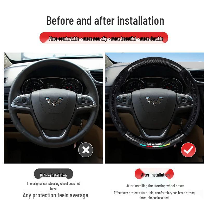 Wuling Hongguang/Rongguang/Kaijie Genuine Leather Steering Wheel Cover for Small & Light Trucks
