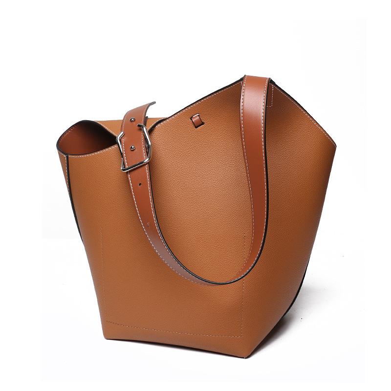Cheap Women's Bag 2021 New Fashion Genuine Leather Big Bag Korean