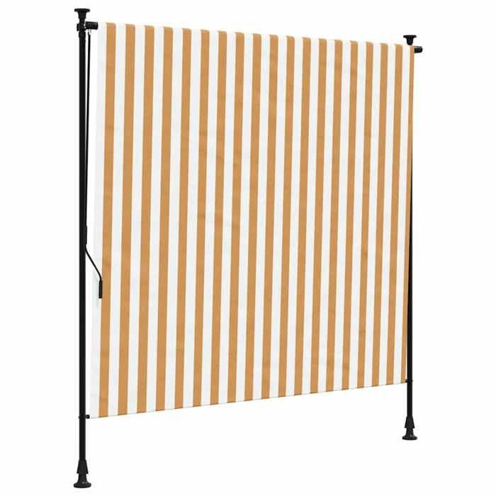 VidaXL Store Roulant D'extérieur Orange Et Blanc 150x270cm Tissu Acier 368770
