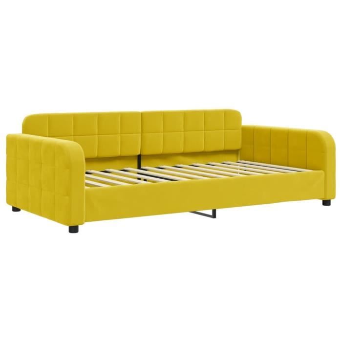 VidaXL Daybed Yellow 100x200 Cm Velvet 354070